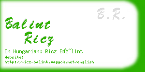 balint ricz business card